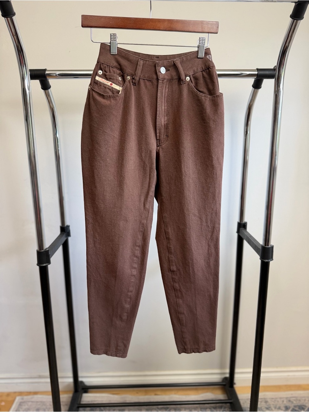 Vintage Diesel Brown High Rise Mom Tapered Jeans Made in Italy